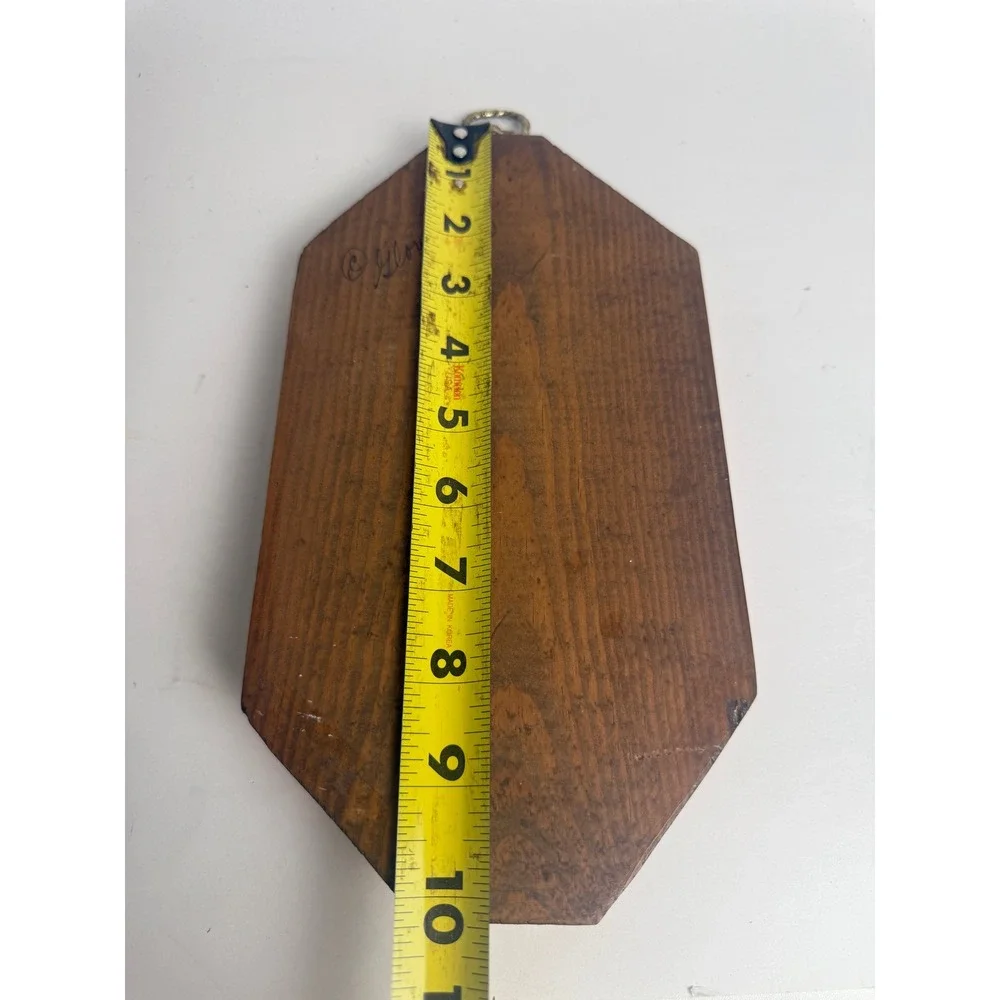 Vintage Country Kitchen Wood Wall Plaque Duck Brass Key Hook Sign Gloria Dixon‎